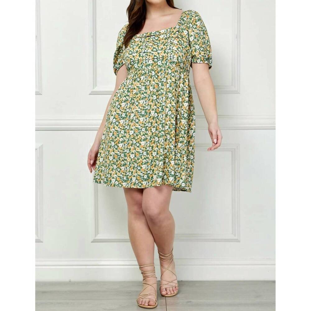 NEW WINSLOW COLLECTION floral dream baby doll dress in green multi